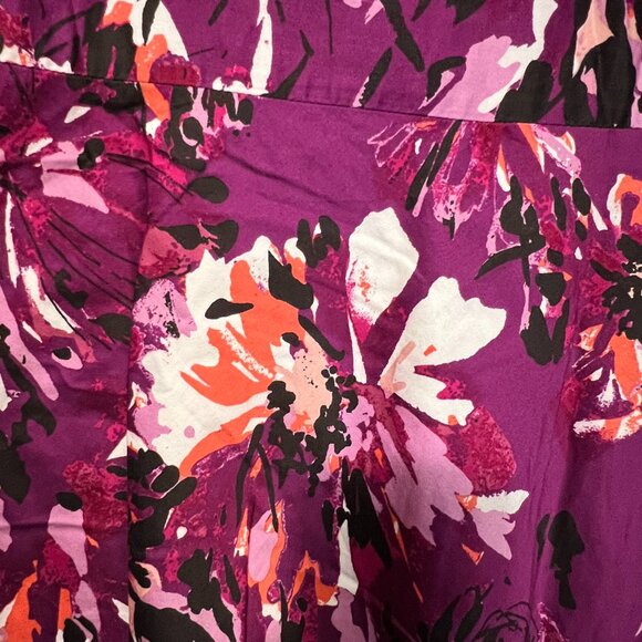 Women's Size 18W East 5th Purple Floral Fit-and-Flare A-Line Floral Dress - Picture 8 of 16